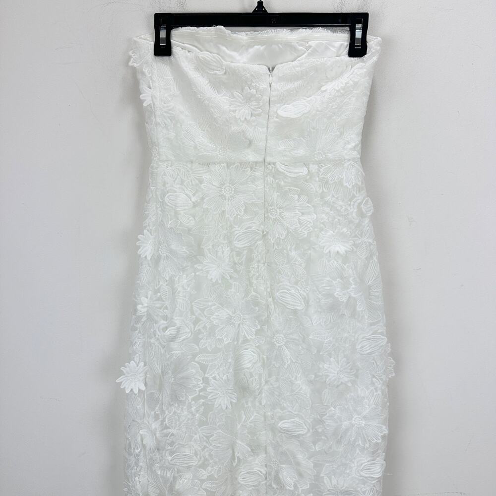 Lulu's White Strapless Midi Dress with Floral Appliqué - Picture 9 of 11
